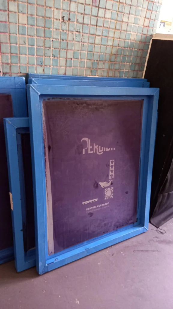 Students screen printing at Marbella Design Academy