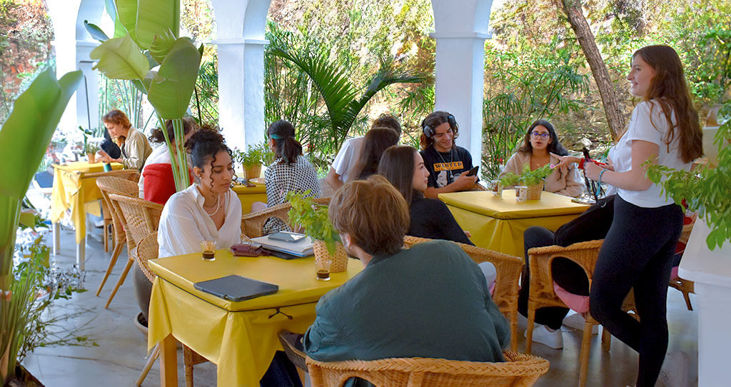 Marbella design academy facilities gaudi cafeteria indoors vista - Marbella Design Academy