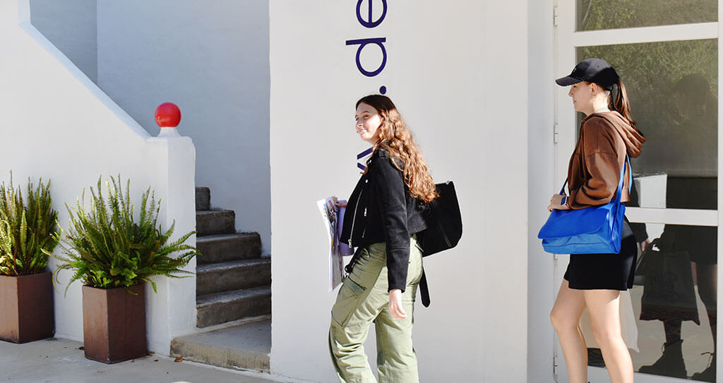 Marbella design academy facilities main entrance students leaving doors open - Marbella Design Academy